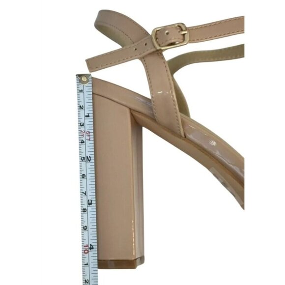 KAYLEEN / Nahlah-7 / Block Heel / Nude Patent /  Leather / Platform / Sandals - Picture 5 of 7